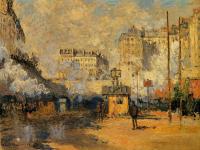 Monet, Claude Oscar - Exterior of Saint-Lazare Station, Sunlight Effect